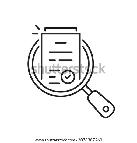 review thin line icon like assesment or audit. stroke trend modern paperwork logotype graphic linear design isolated on white. concept of analyze project or market regulatory or bank statement list Royalty-Free Stock Photo #2078387269