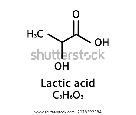 Lactic acid molecular structure. Lactic acid skeletal chemical formula. Chemical molecular formula vector illustration Royalty-Free Stock Photo #2078392384