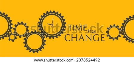 time for change sign on yellow background