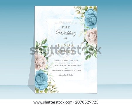 Beautiful roses wedding invitation template