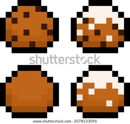 Pixel Dutch Oliebol - vector, isolated Royalty-Free Stock Photo #2078533096