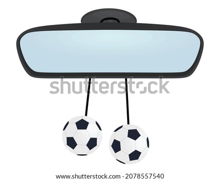 Soccer balls on mirror. vector