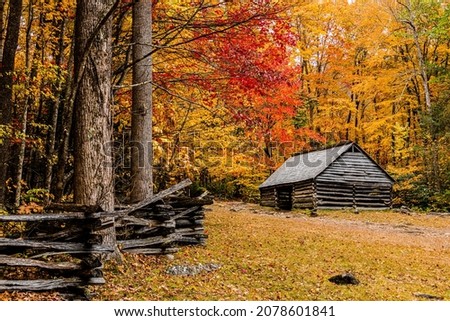 Alex Cole Barn in Fall Colors Royalty-Free Stock Photo #2078601841