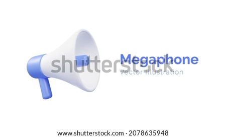 Isolated object realistic 3d megaphone vector Illustration Royalty-Free Stock Photo #2078635948