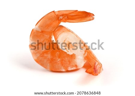 Perfectly retouched shrimp isolated on white. High resolution photo. Full depth of field.