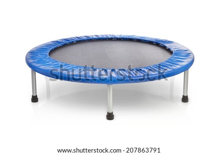 small blue fitness trampolin Royalty-Free Stock Photo #207863791