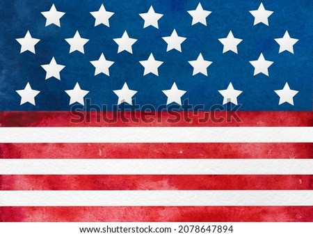 Beautiful pattern with the colors of the American Flag. Closeup, no people, top view. Congratulations for family, relatives, friends and colleagues