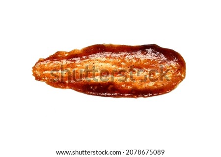 Tasty sauce smeared on white background isolated