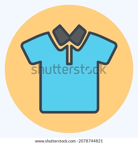 Icon T- Shirt 1 - Color Mate Style,Simple illustration,Editable stroke,Design template vector, Good for prints, posters, advertisements, announcements, info graphics, etc.