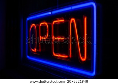 Neon open sign for business
