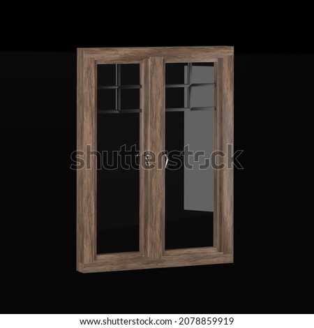 modern minimal windows with white and black background studio style, its mixer of different wooden vs aluminum windows, some are wire-frame windows some are good quality aluminum windows