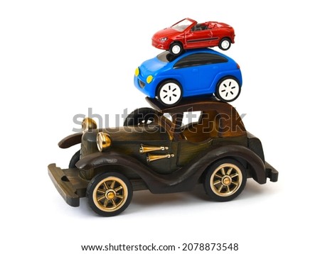 Toy cars isolated on white background