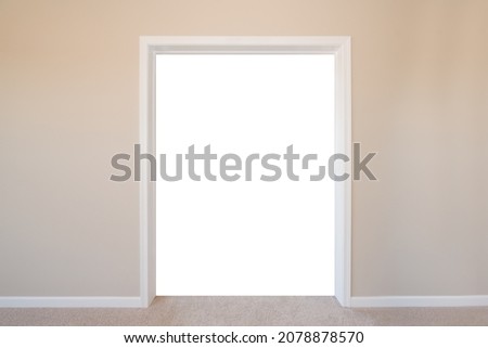 Wall room with door. Frame with white background.