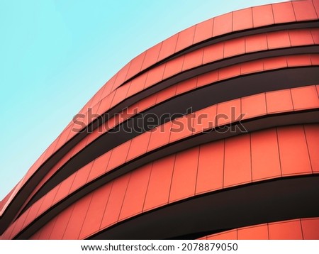 Architecture details Metal sheet Facade curve pattern Building exterior  Royalty-Free Stock Photo #2078879050