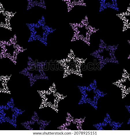Pastel stars on black seamless background. Modern paint pattern for birthday card, party invitation, wallpaper sale, holiday wrapping paper, fabric, bag print.