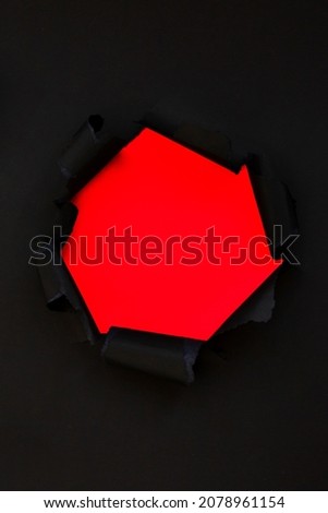 red background and torn black, place for text, square shaped banner	