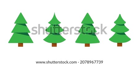 Christmas Tree vector icon collection. Happy New Year 2022 and x-mas concept
