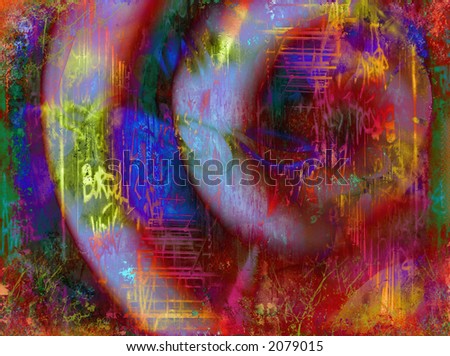 Computer designed colorful grunge background