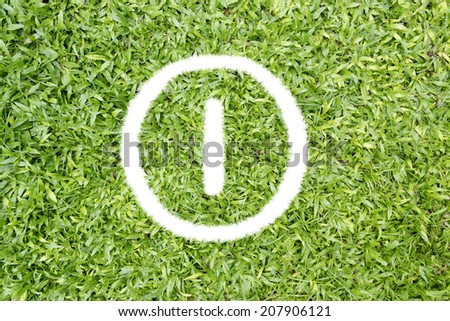  Green Turf Logo of Power (switch on off)  made of green grass