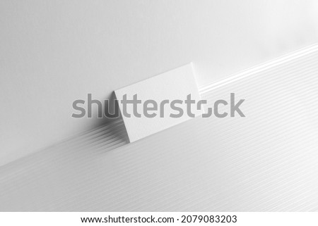 Branding stationery mockup template, with reeded glass real photo,  business cards. Blank isolated on a white background to place your design. 