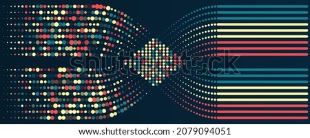 Visualization of Sorting data, Abstract processing of information flow. Vector database background. Filtering machine algorithms. Royalty-Free Stock Photo #2079094051