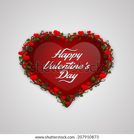 Abstract vector heart shaped tree background, Heart tree sign, Happy Valentine's day, Vector illustration