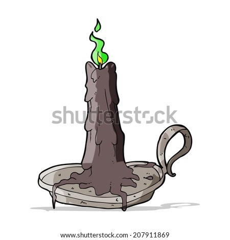 cartoon spooky dribbling candle