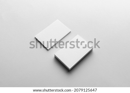 Branding stationery mockup template, minimalistic and clean, real photo, business cards, envelope. Blank isolated on a white background to place your design. 