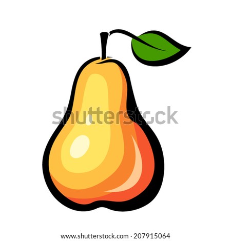 Colorful pear. Vector illustration.