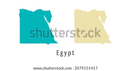 Set couple yellow and green dot Map of Egypt vector.