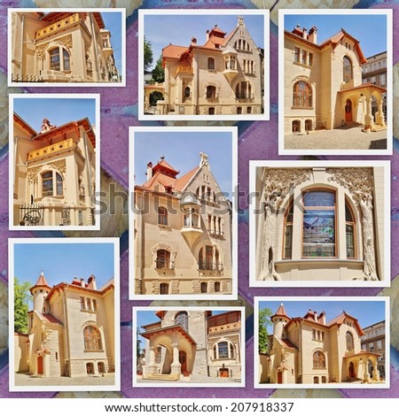 Villa in Art Nouveau style - The Pearl of Art Nouveau architecture in Lodz - photo collage