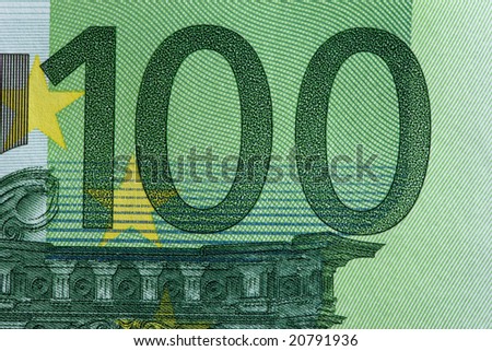 Detail of a one hundred Euro bill
