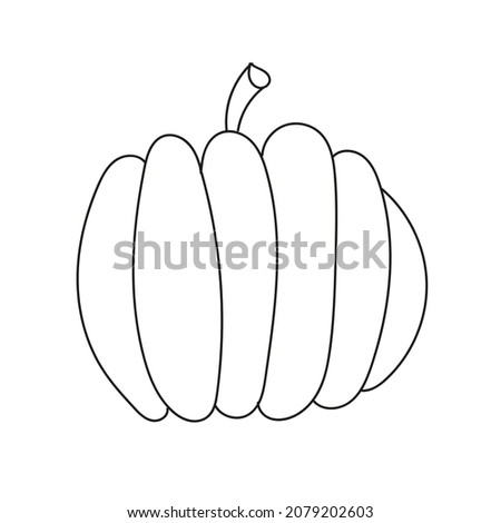 Simple coloring page. Pumpkin Vegetable to be colored, the coloring book for preschool kids with easy educational gaming level.