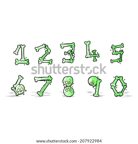 cartoon bone numbers