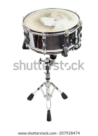 snare-drum,tamburo on stand on white background