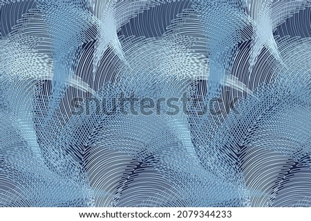 Blue vector abstract background. Christmas, winter, new year illustration. Pattern of lines, stripes for fabric, banners, cards, gift wraps.