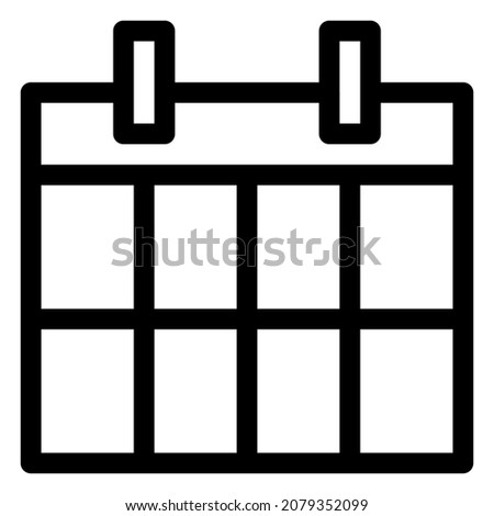 schedule icon with black outline style