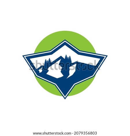 mountain shield inspiration illustration logo design