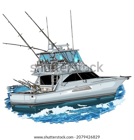 Pleasure Yacht Isolated on white background. vector illustration.
