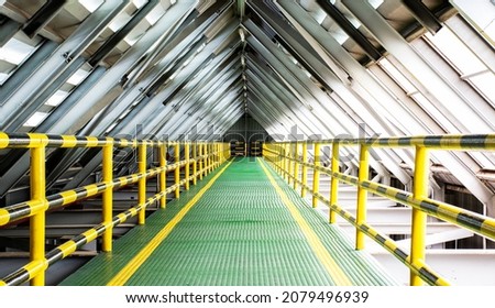 Roof walkways with in industrial plants. Royalty-Free Stock Photo #2079496939