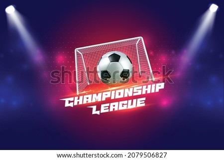 Realistic soccer football league with spot focus lights abstract Vector Background Free