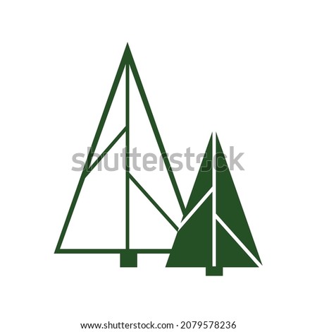 Cedar tree logo template. Isolated on white.