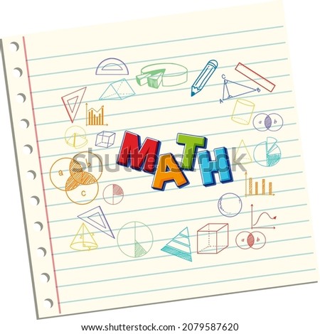 Doodle math formula with Mathematics font illustration