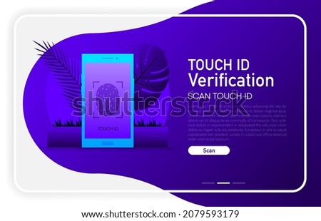 Touch ID vector icon isolated fingerprint design for app and smartphones. Scanner icon. Vector illustration.