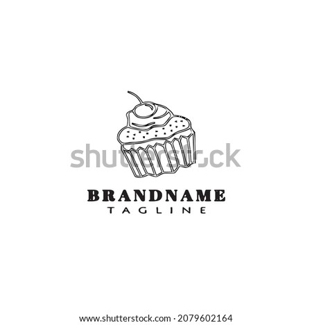 cupcake logo cartoon icon template black modern isolated vector illustration