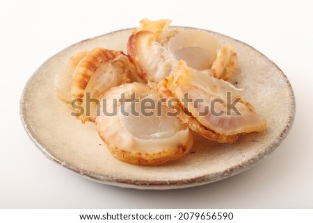 Image of dried scallops with snacks