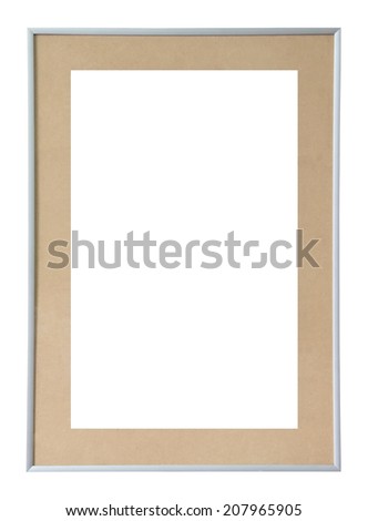 Aluminium photo frame on white background