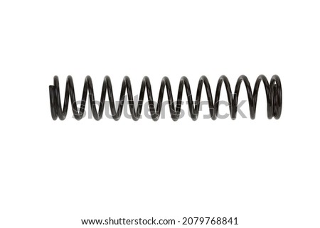 New metal steel black spring isolated on white background 