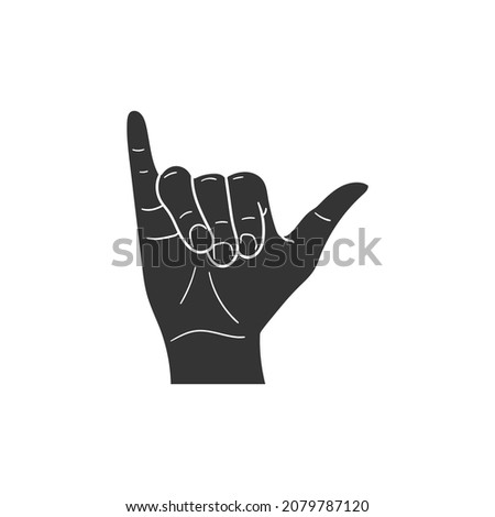 Call Me Icon Silhouette Illustration. Hand Gesture Vector Graphic Pictogram Symbol Clip Art. Doodle Sketch Black Sign.