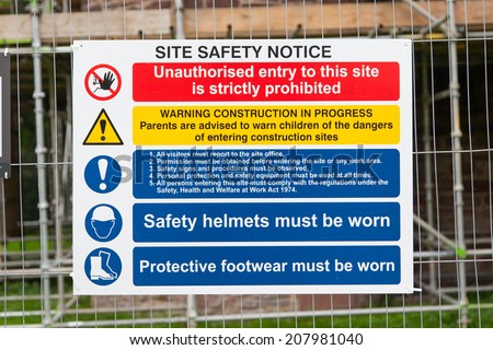 Construction Signs building site, construction environments, isolated by groups